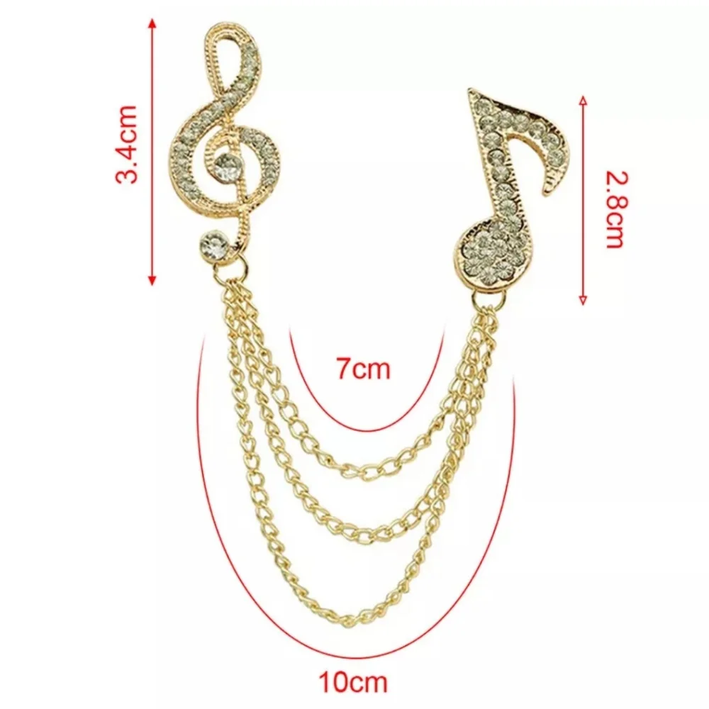 🎶 Music Notes Chain Pin - Picture 4 of 4